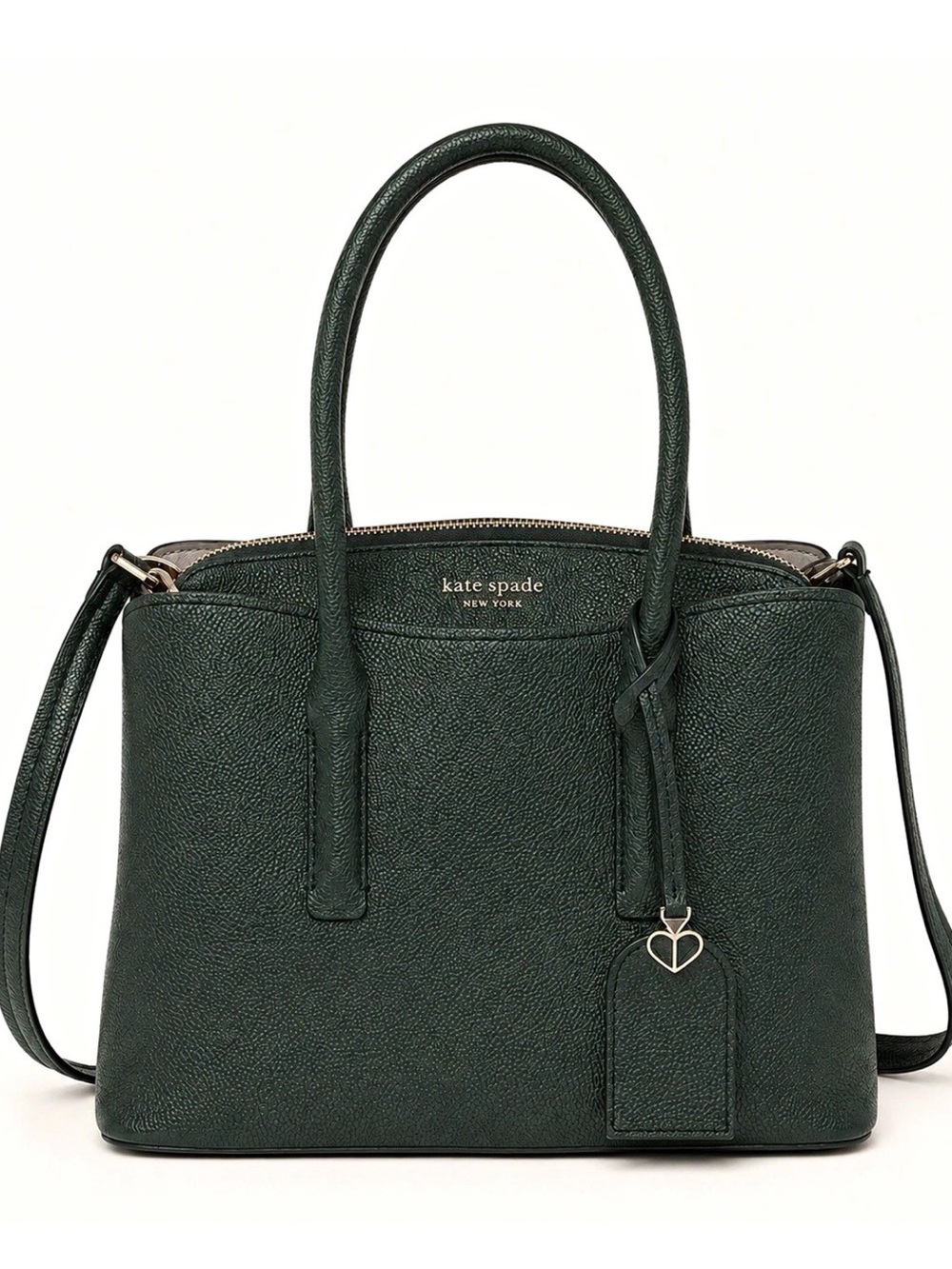 Kate Spade Green Pebbled Leather Satchel / Crossbody